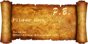 Pildner Bors névjegykártya